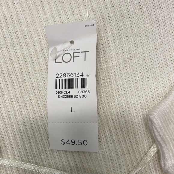 NWT LOFT Cream Open-Front Ribbed Cardigan - Picture 7 of 8